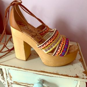 Sam Edelman Wood Platform Sandals